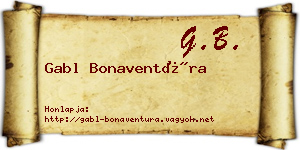 Gabl Bonaventúra névjegykártya